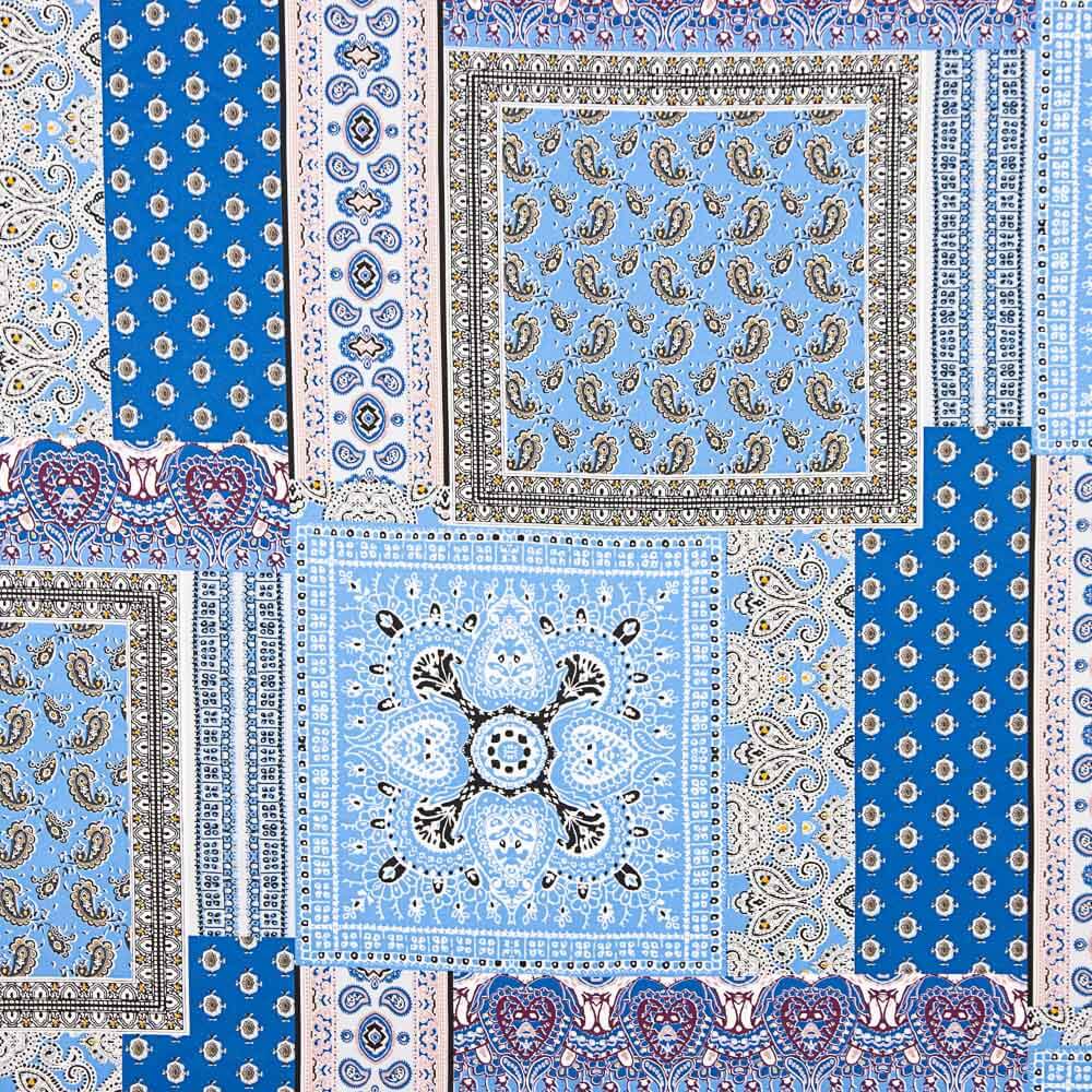 Popeline Viscose Bandana Azul - Ribes y Casals