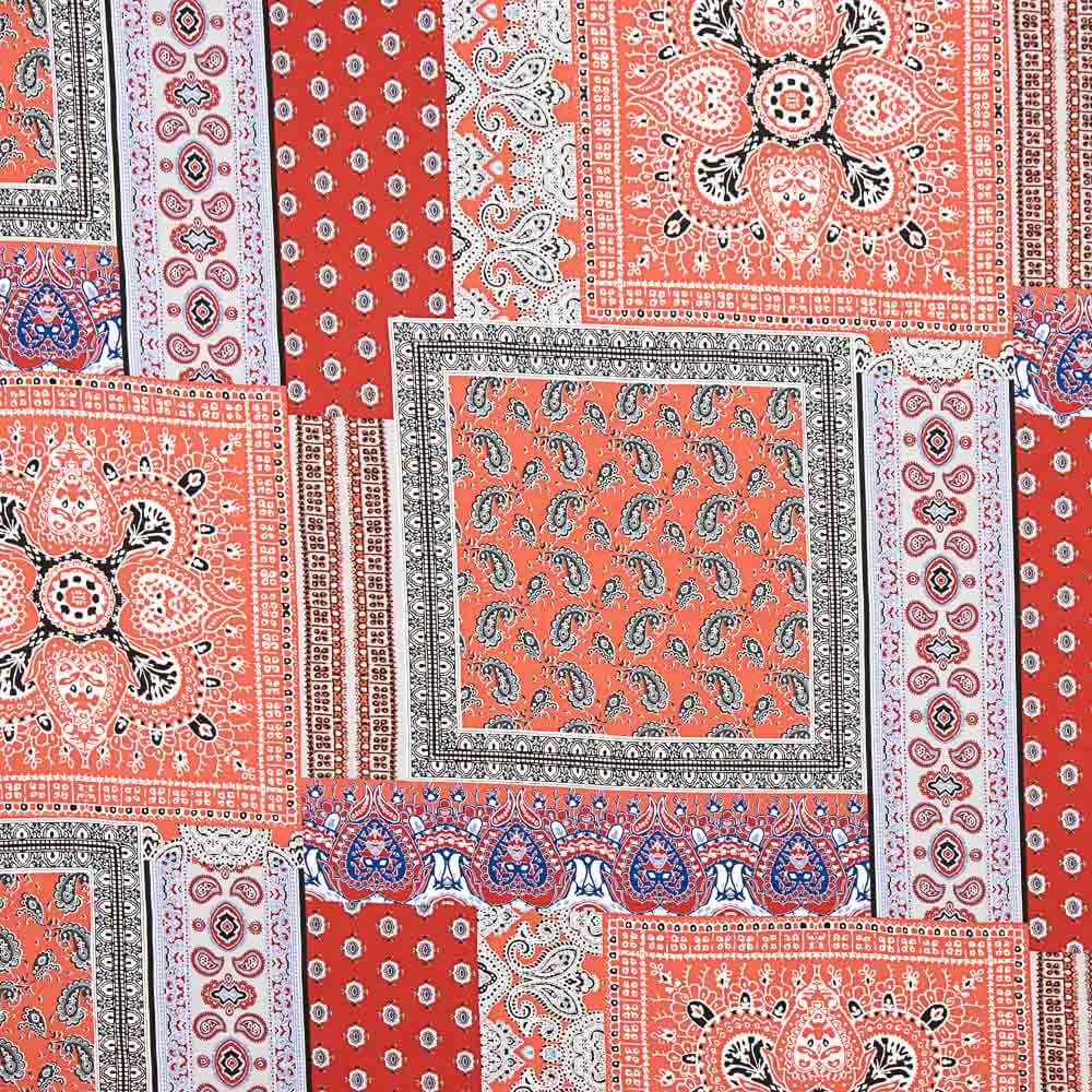 Popeline Viscose Bandana Vermelha - Ribes y Casals