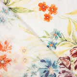 Popeline Viscose Floral Branco - Ribes y Casals