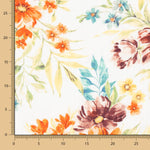 Popeline Viscose Floral Branco - Ribes y Casals