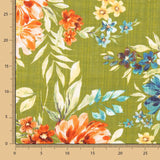 Popeline Viscose Floral Verde Caça - Ribes y Casals