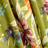 Popeline Viscose Floral Verde Caça - Ribes y Casals