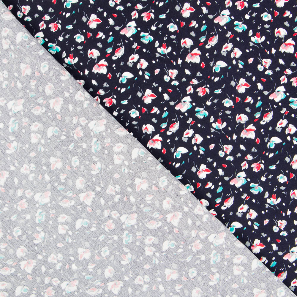 Popeline Viscose Greta Azul Marinho - Ribes y Casals