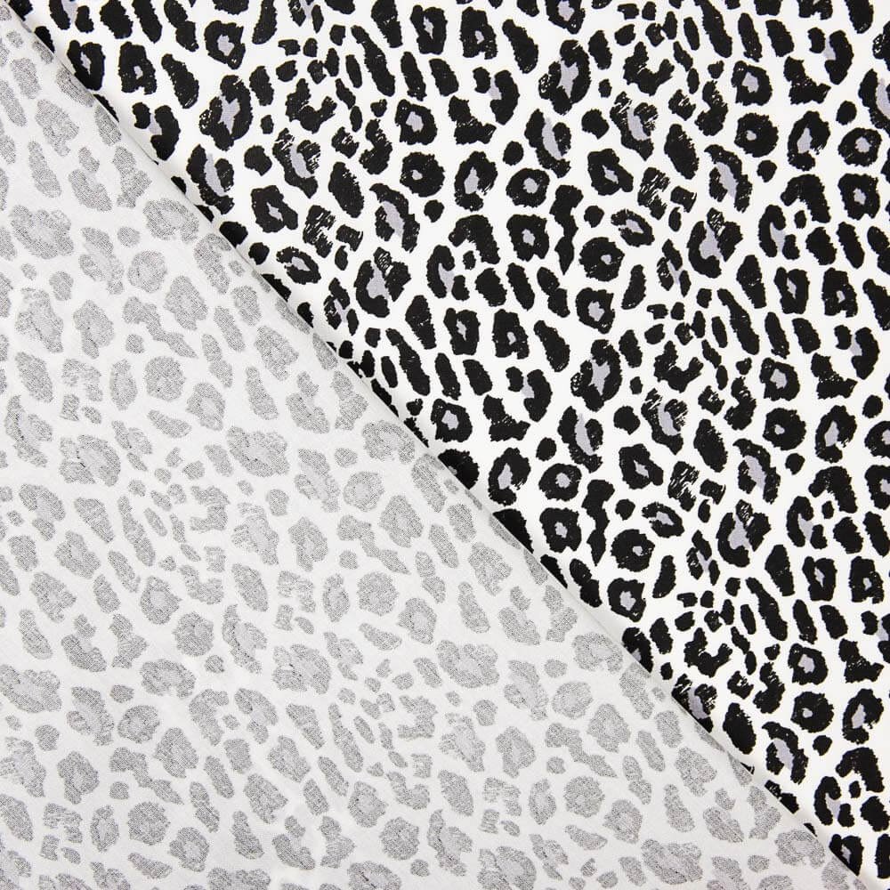 Popeline Viscose Leopardo Gris - Ribes y Casals