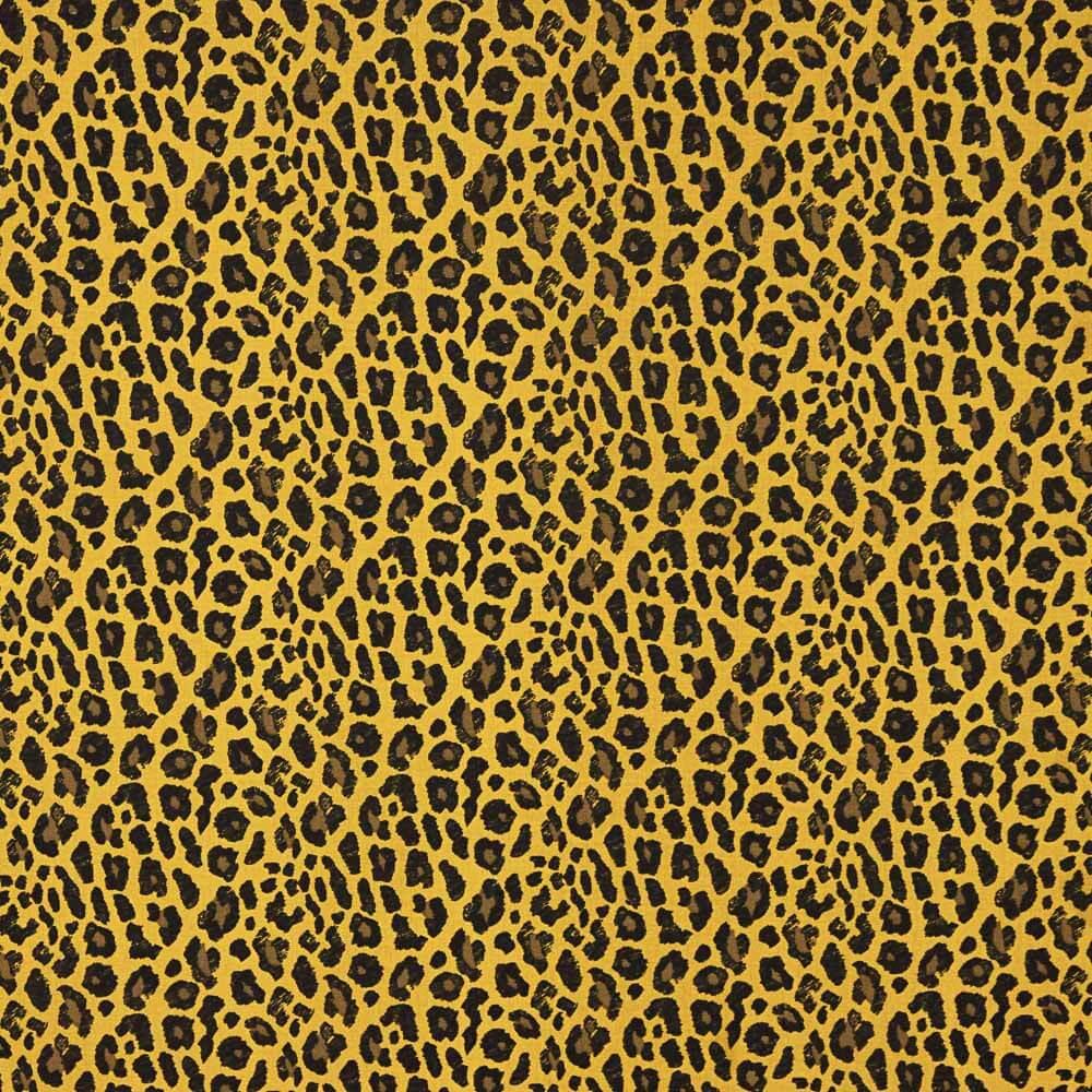 Popeline Viscose Leopardo Ocre - Ribes y Casals