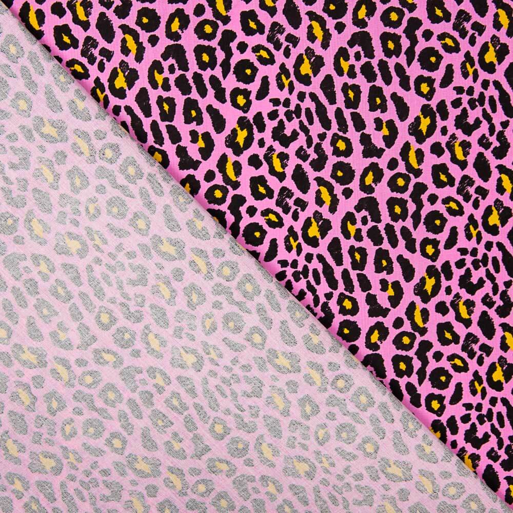 Popeline Viscose Leopardo Rosa - Ribes y Casals