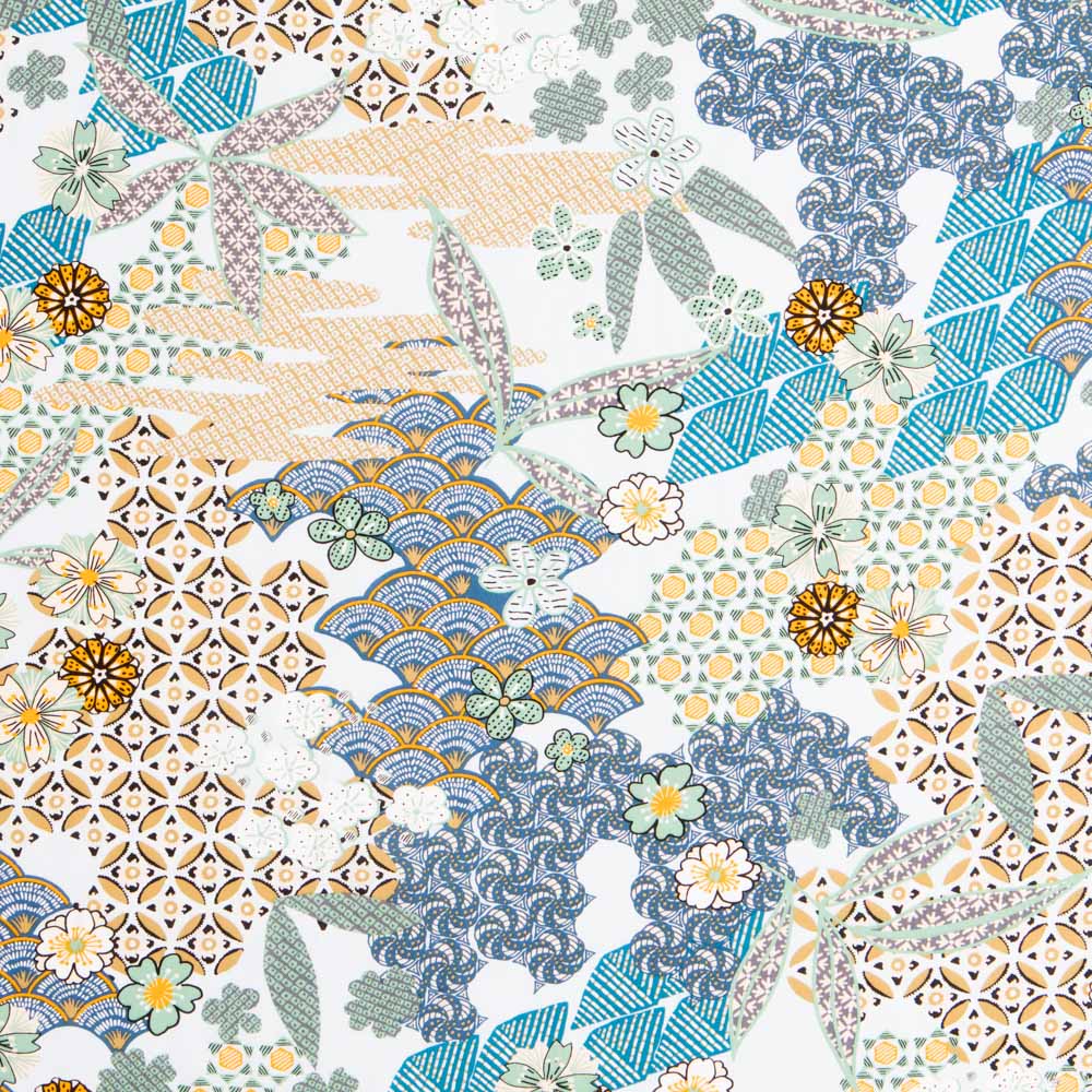 Viscose Popeline Patchwork Wax Verde - Ribes y Casals