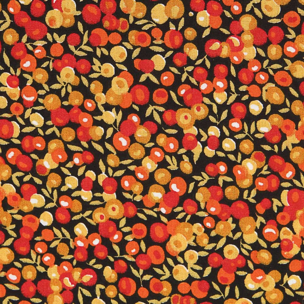 Popeline de Algodão Berry Preto - Ribes y Casals