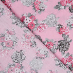 Popeline de Algodão Rosas Rosa - Ribes y Casals
