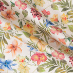 Popeline Algodão Flores Branco - Ribes y Casals