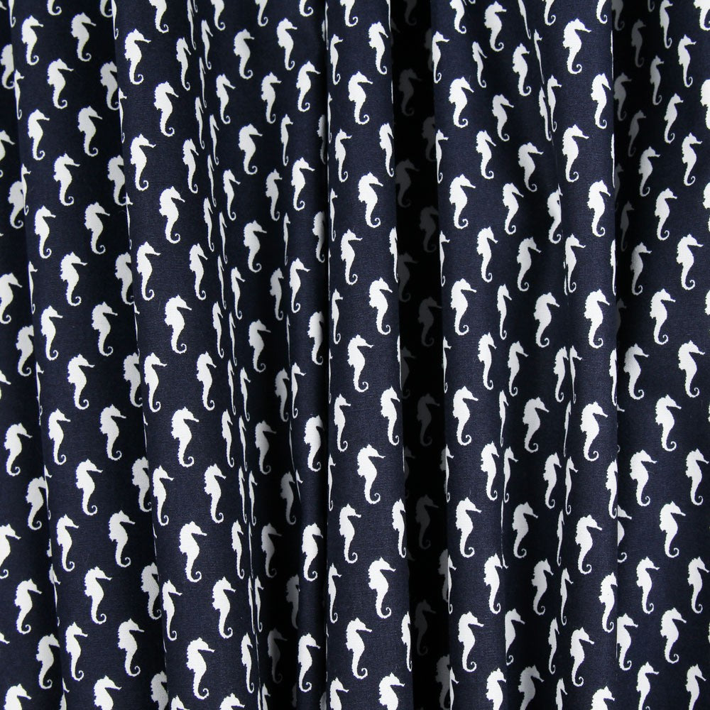 Popeline Cavalinho Azul Marinho - Ribes y Casals