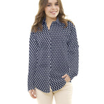 Popeline Cavalinho Azul Marinho - Ribes y Casals