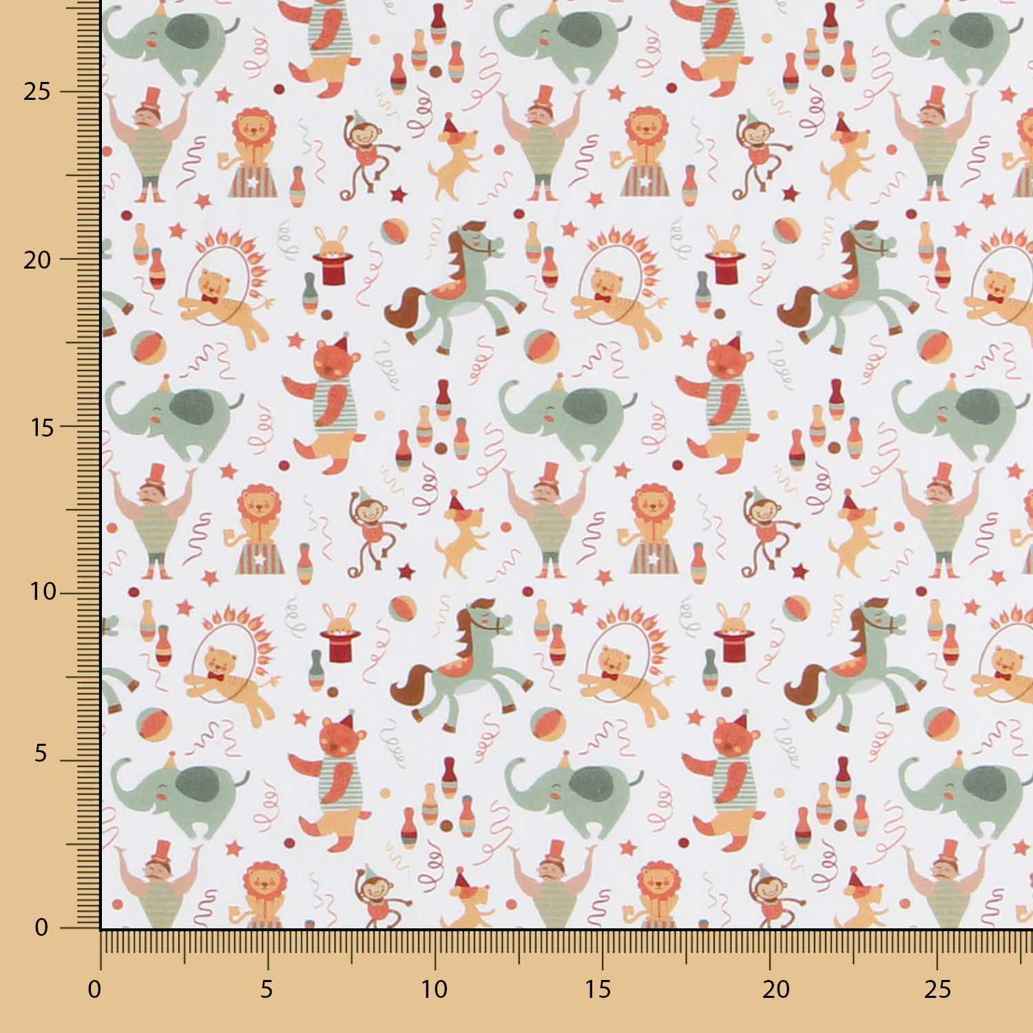 Tecidos Popeline Circus Branco - Ribes y Casals