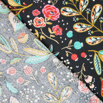 Tecido de Algodão Popeline Ancolie Negra - Ribes y Casals