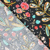 Tecido de Algodão Popeline Ancolie Negra - Ribes y Casals