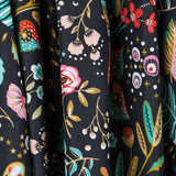 Tecido de Algodão Popeline Ancolie Negra - Ribes y Casals