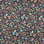 Tecido de Algodão Popeline Ancolie Negra - Ribes y Casals