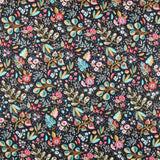 Tecido de Algodão Popeline Ancolie Negra - Ribes y Casals