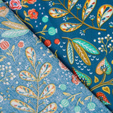 Tecido de Algodão Popeline Ancolie Petróleo - Ribes y Casals