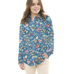 Tecido de Algodão Popeline Ancolie Petróleo - Ribes y Casals