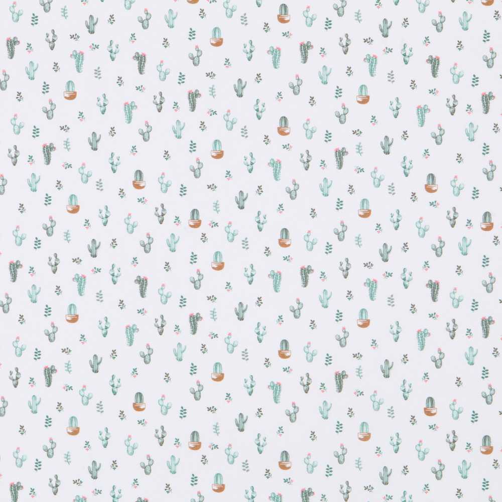 Tecido de Algodão Cáctus Branco - Ribes y Casals