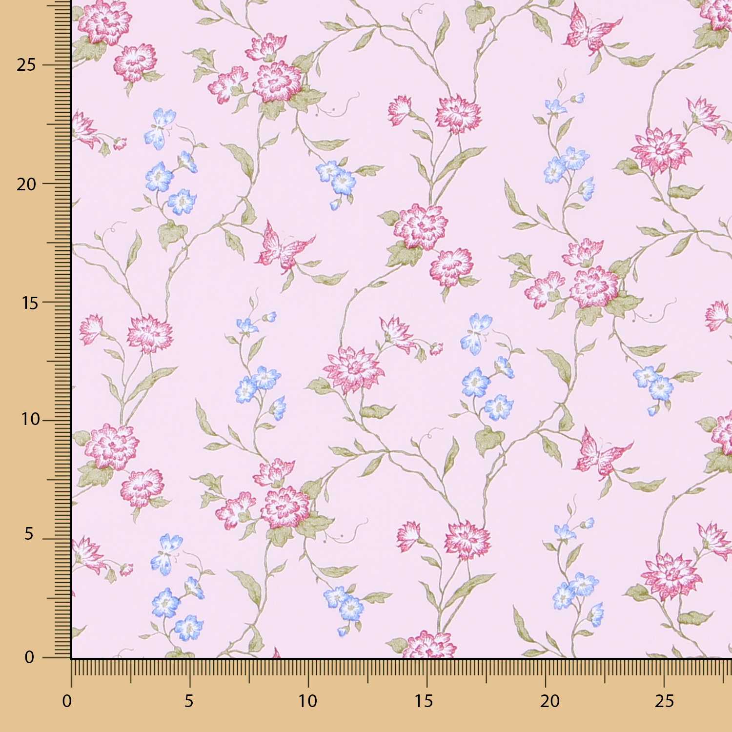 Tecido de Algodão Popeline Bouquet Rosa - Ribes y Casals