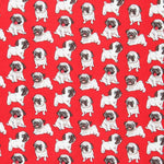 Tecido Algodão Pugs Vermelho - Ribes y Casals