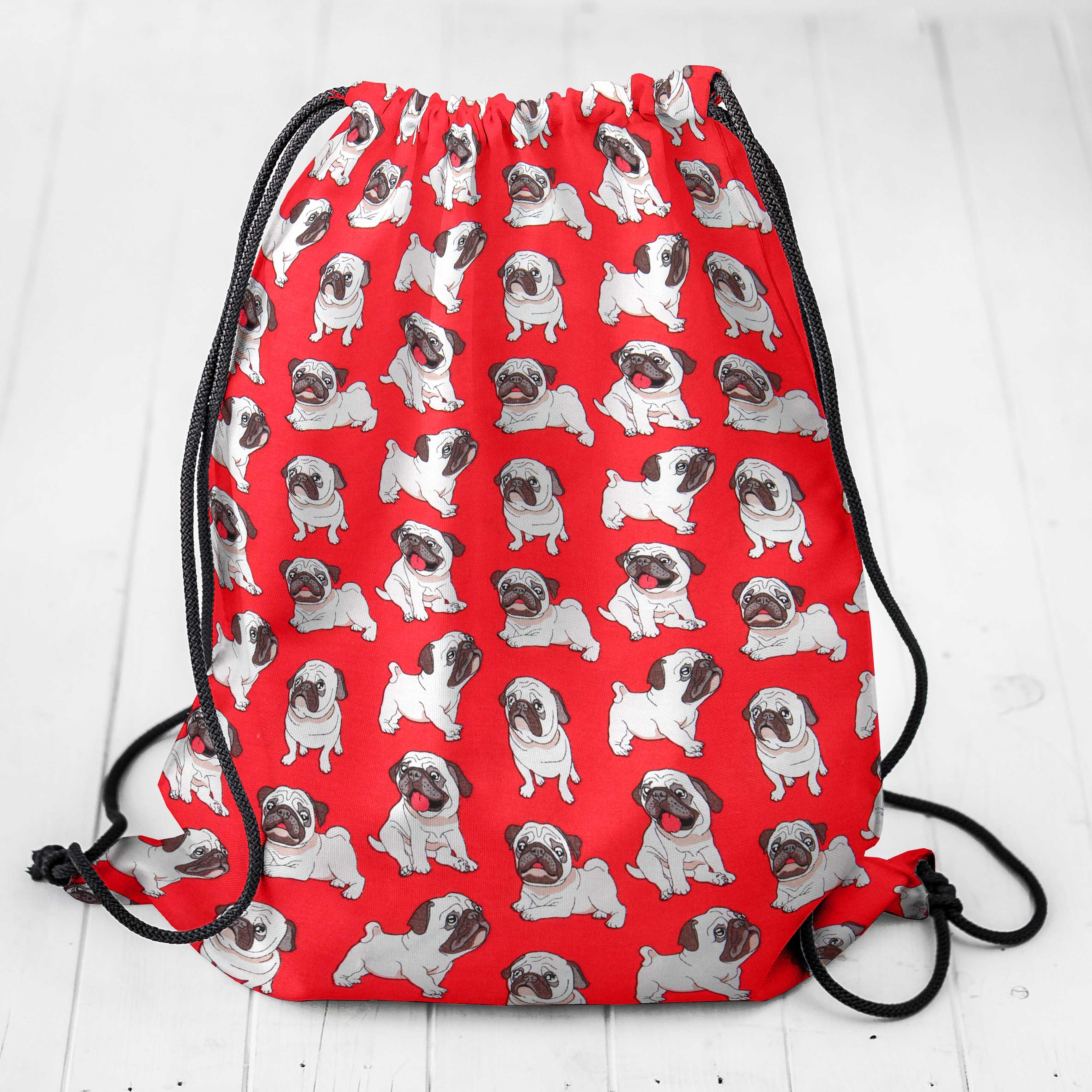 Tecido Algodão Pugs Vermelho - Ribes y Casals