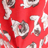 Tecido Algodão Pugs Vermelho - Ribes y Casals