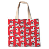 Tecido Algodão Pugs Vermelho - Ribes y Casals