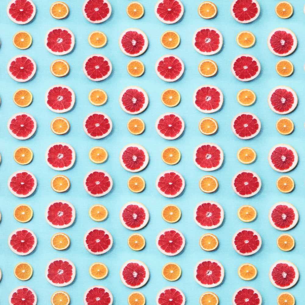 Tecido de Algodão Popeline Citrus Turquesa - Ribes y Casals