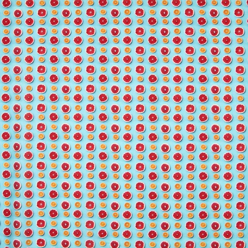 Tecido de Algodão Popeline Citrus Turquesa - Ribes y Casals