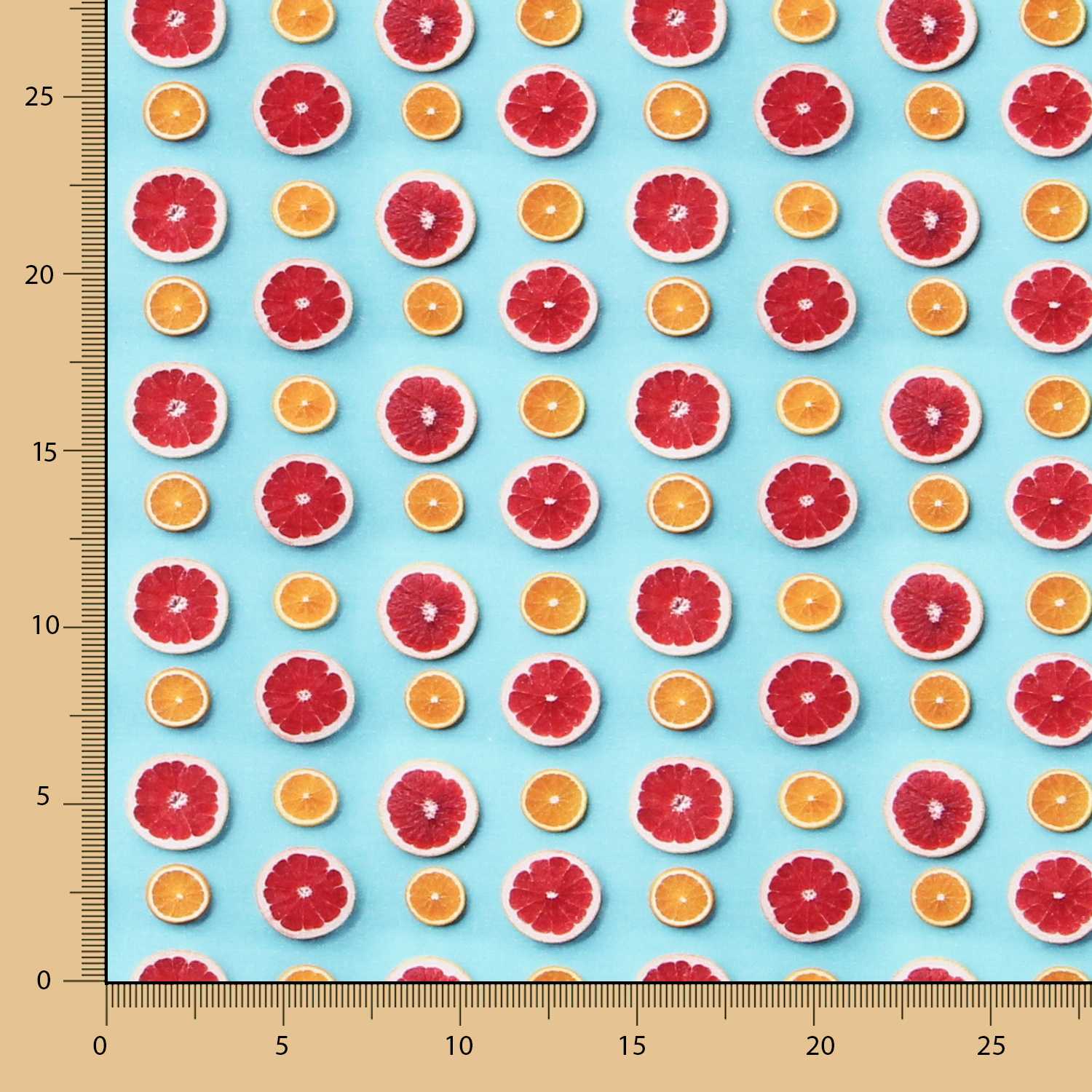 Tecido de Algodão Popeline Citrus Turquesa - Ribes y Casals
