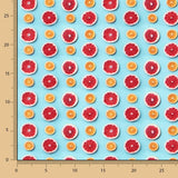 Tecido de Algodão Popeline Citrus Turquesa - Ribes y Casals