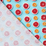 Tecido de Algodão Popeline Citrus Turquesa - Ribes y Casals