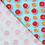 Tecido de Algodão Popeline Citrus Turquesa - Ribes y Casals