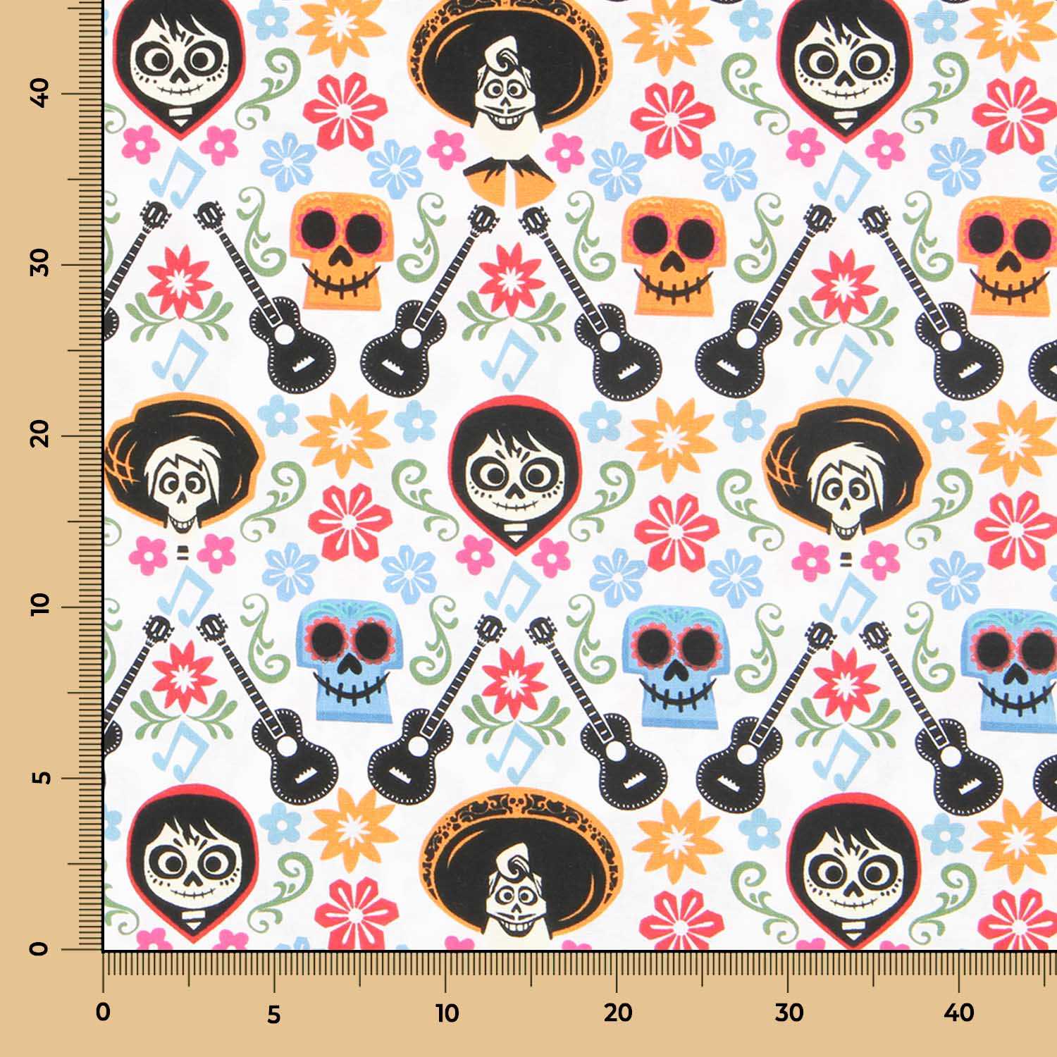 Tecido Popeline Guitarras da Coco - Ribes y Casals