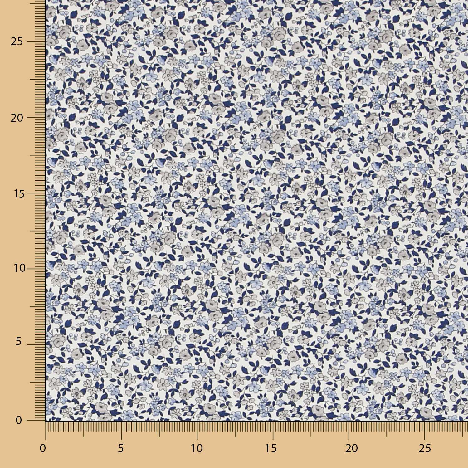 Tecido Popeline de Algodão Liberty Azul - Ribes y Casals