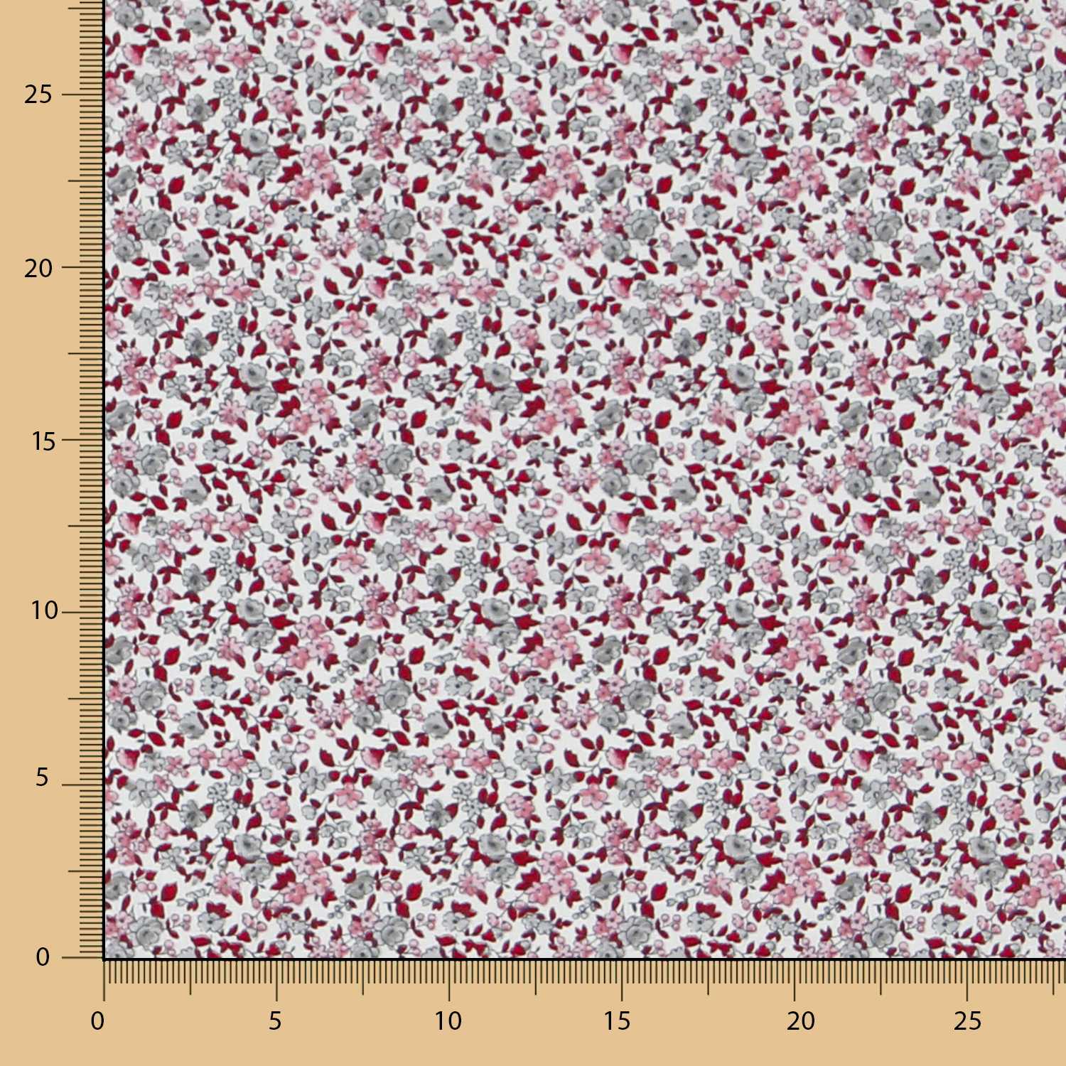 Tecido Popeline de Algodão Liberty Vermelho - Ribes y Casals