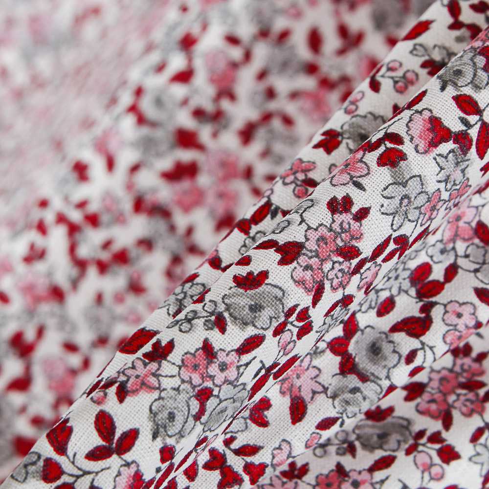 Tecido Popeline de Algodão Liberty Vermelho - Ribes y Casals