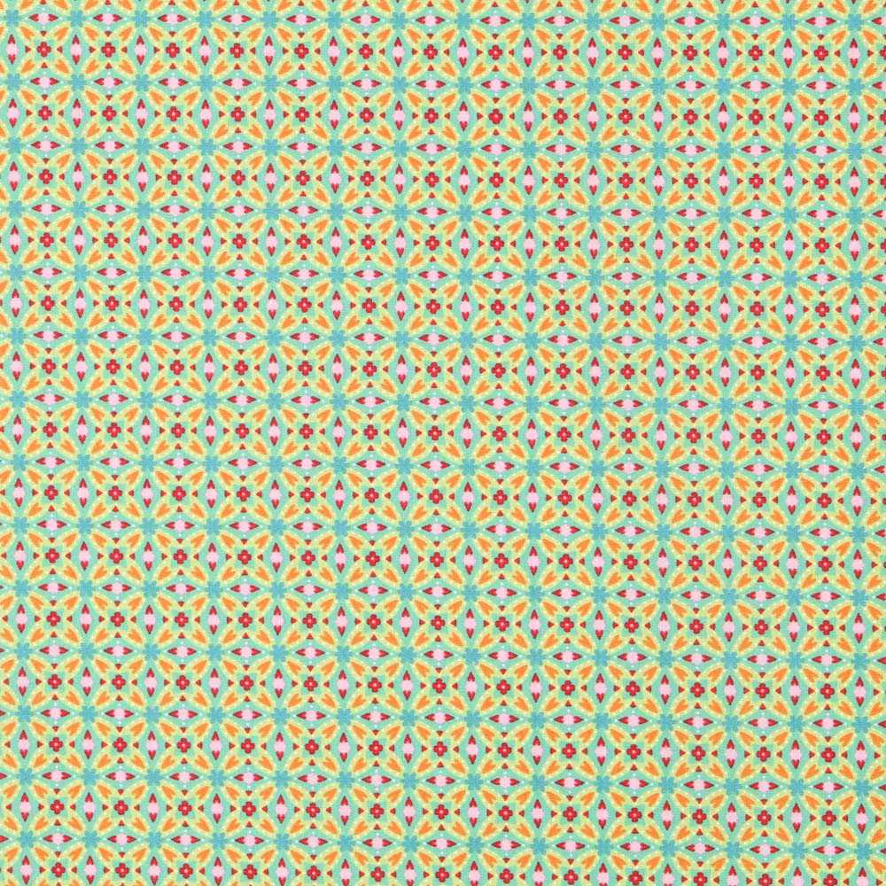 Tecido de Algodão Geométrico Verde - Ribes y Casals