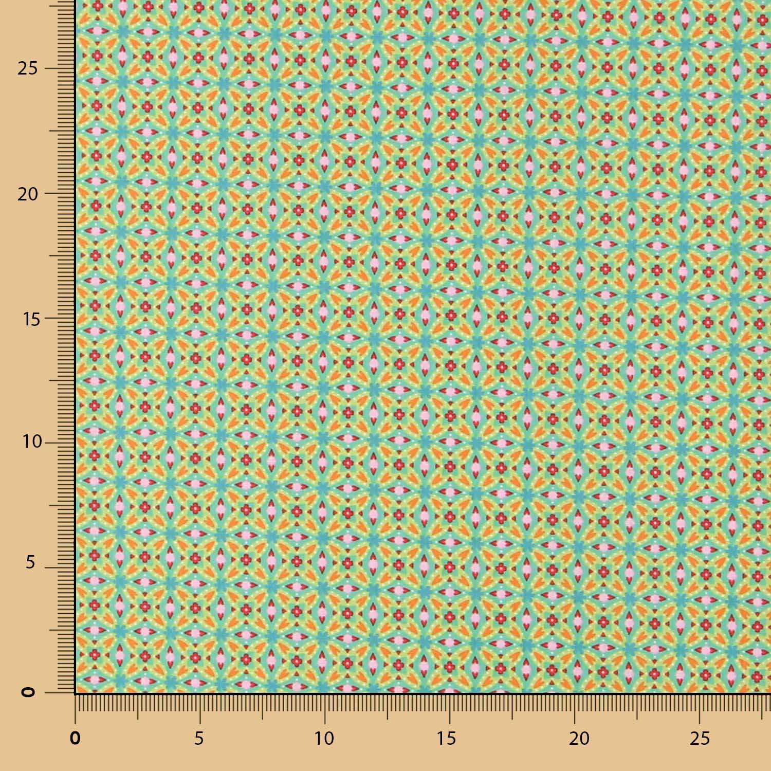 Tecido de Algodão Geométrico Verde - Ribes y Casals