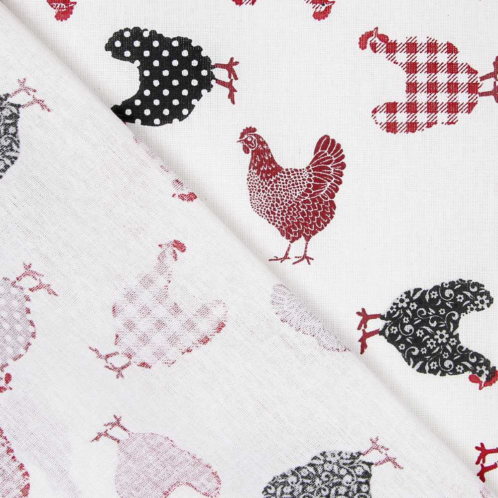 Tecido Popeline de Algodão Granja Branca - Ribes y Casals