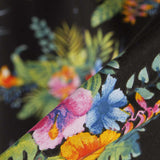 Tecido Popeline de Algodão Hibíscos Preto - Ribes y Casals