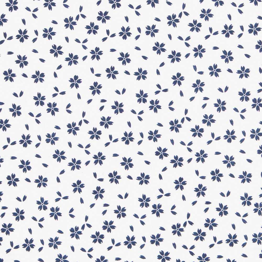 Tecido Popeline de Algodão Folhagem Azul - Ribes y Casals