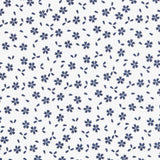 Tecido Popeline de Algodão Folhagem Azul - Ribes y Casals