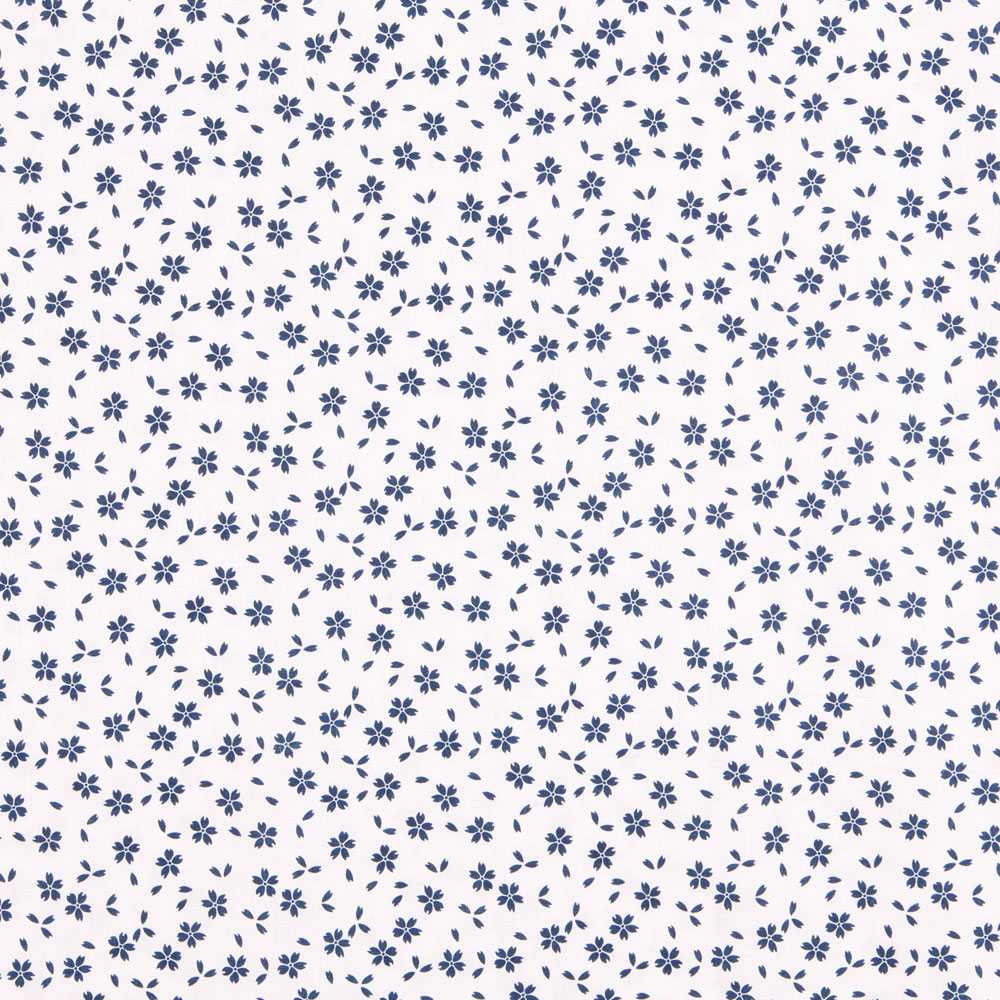 Tecido Popeline de Algodão Folhagem Azul - Ribes y Casals