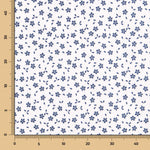 Tecido Popeline de Algodão Folhagem Azul - Ribes y Casals