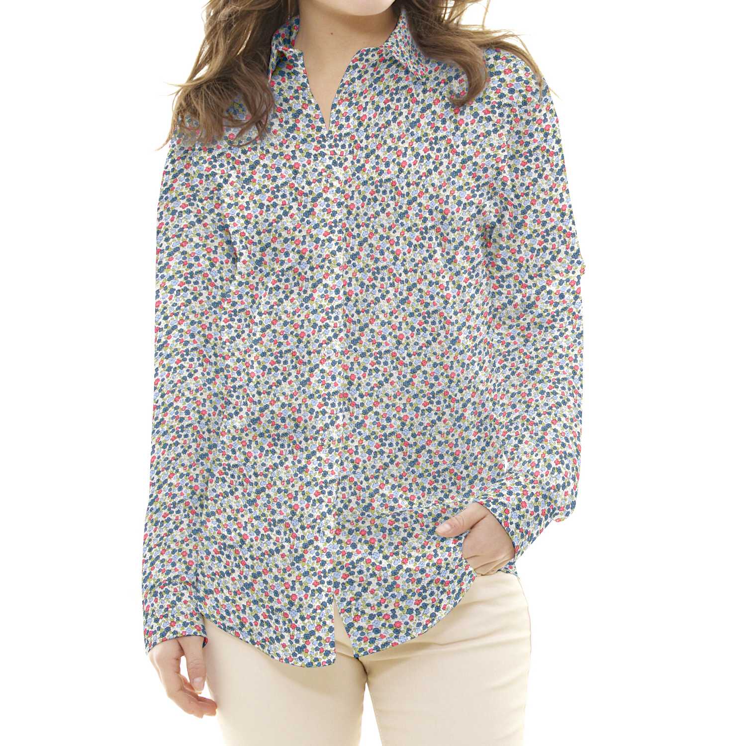 Tecido de Algodão Popeline Liberty Vermelho - Ribes y Casals