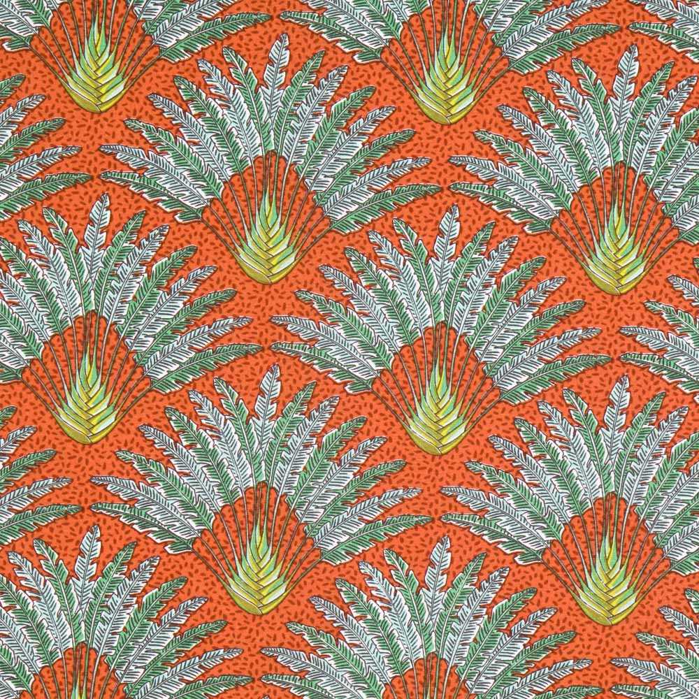 Tecido de Algodão Popeline Madagascar Laranja - Ribes y Casals